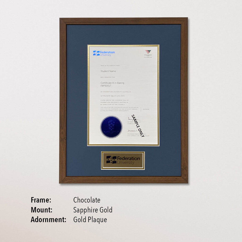 Single Certificate Frame (Fed Uni)