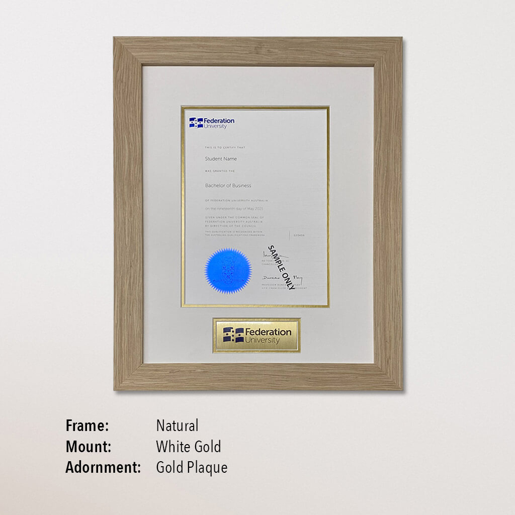 Single Certificate Frame (Fed Uni)