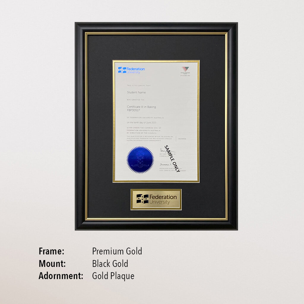 Single Certificate Frame (Fed Uni)