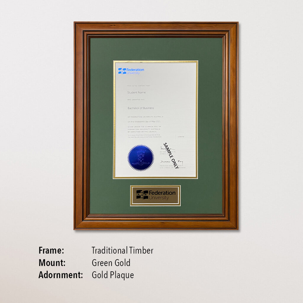 Single Certificate Frame (Fed Uni)