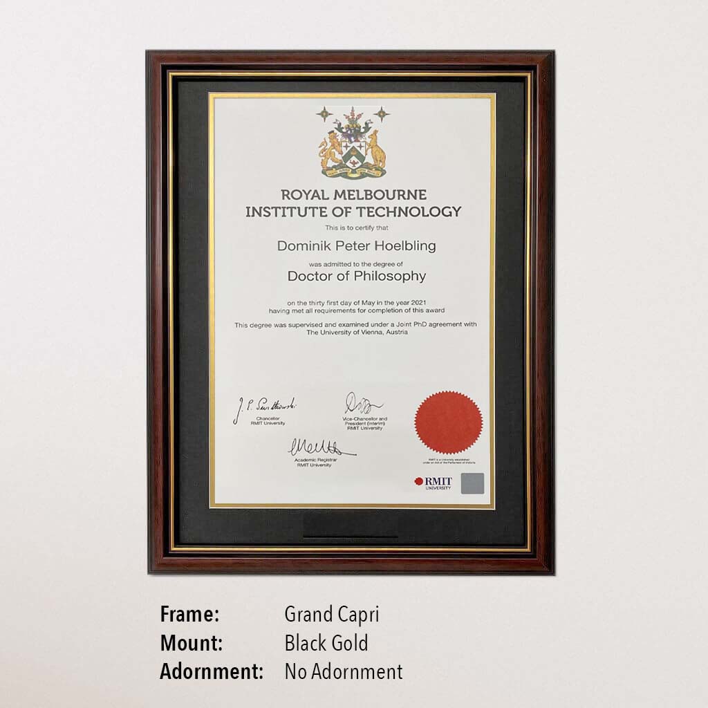 Single Certificate Frame (RMIT)