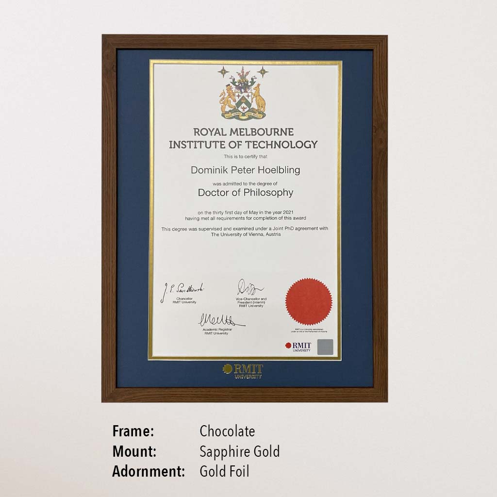 Single Certificate Frame