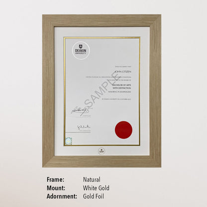 Single Certificate Frame (Deakin)