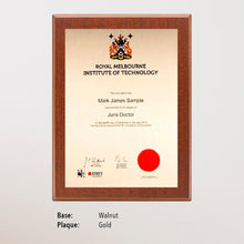 Load image into Gallery viewer, Certificate Plaque
