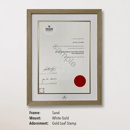 Single Certificate Frame