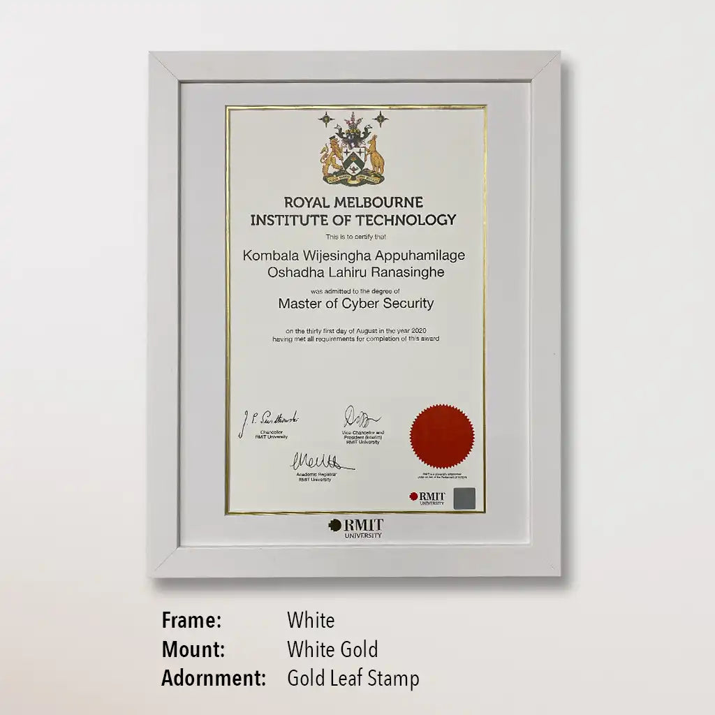 Single Certificate Frame