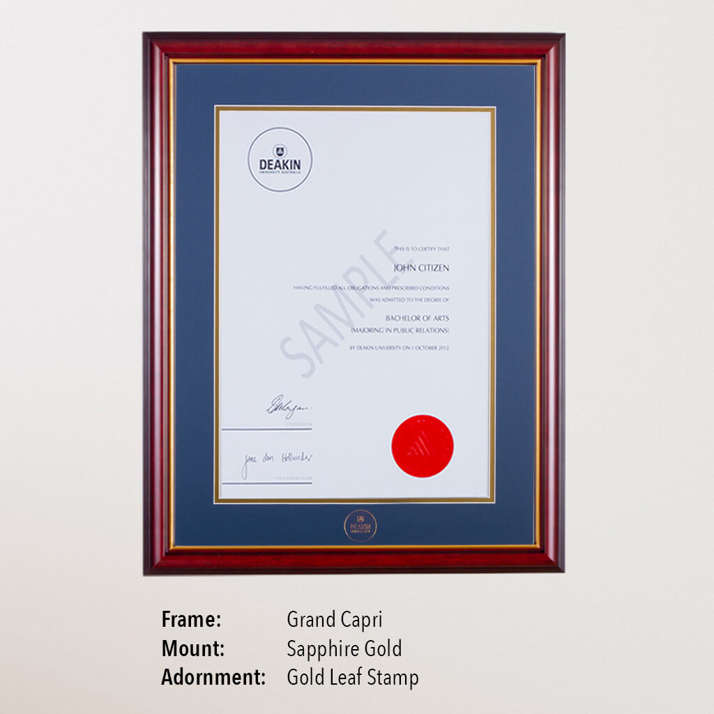 Single Certificate Frame (Deakin)